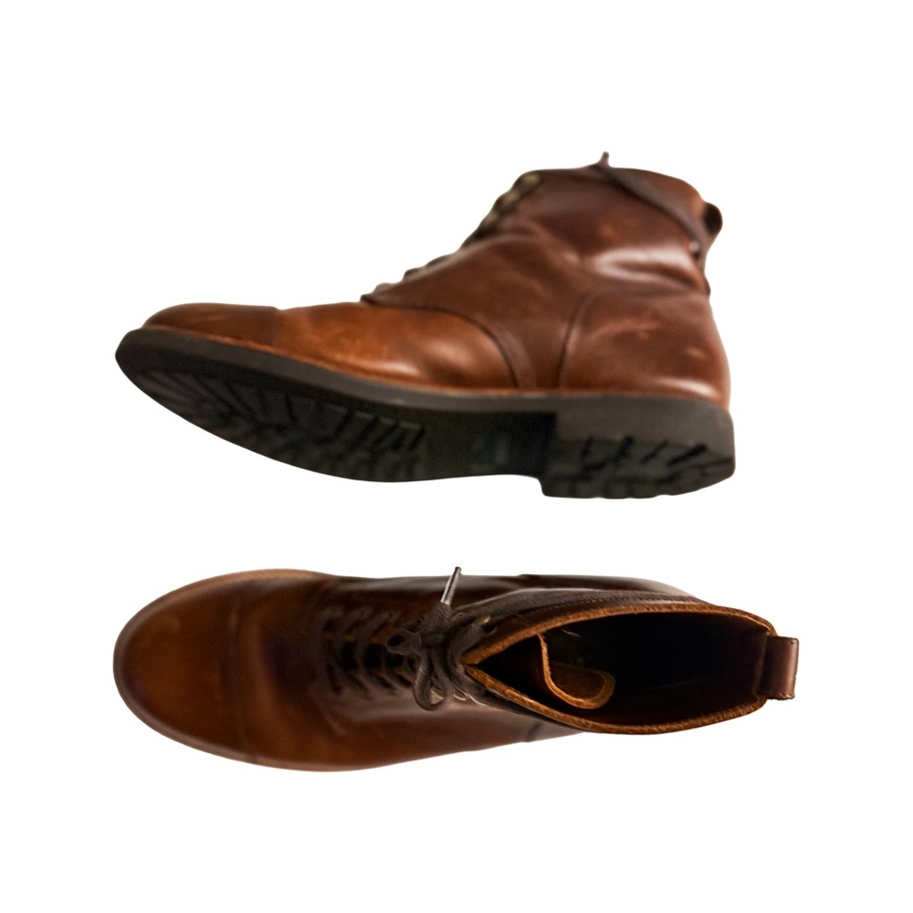 J. CREW Kenton Brown Leather Cap Toe Boots Sz 11 -Rugged Utility & Refined Style - Picture 8 of 11
